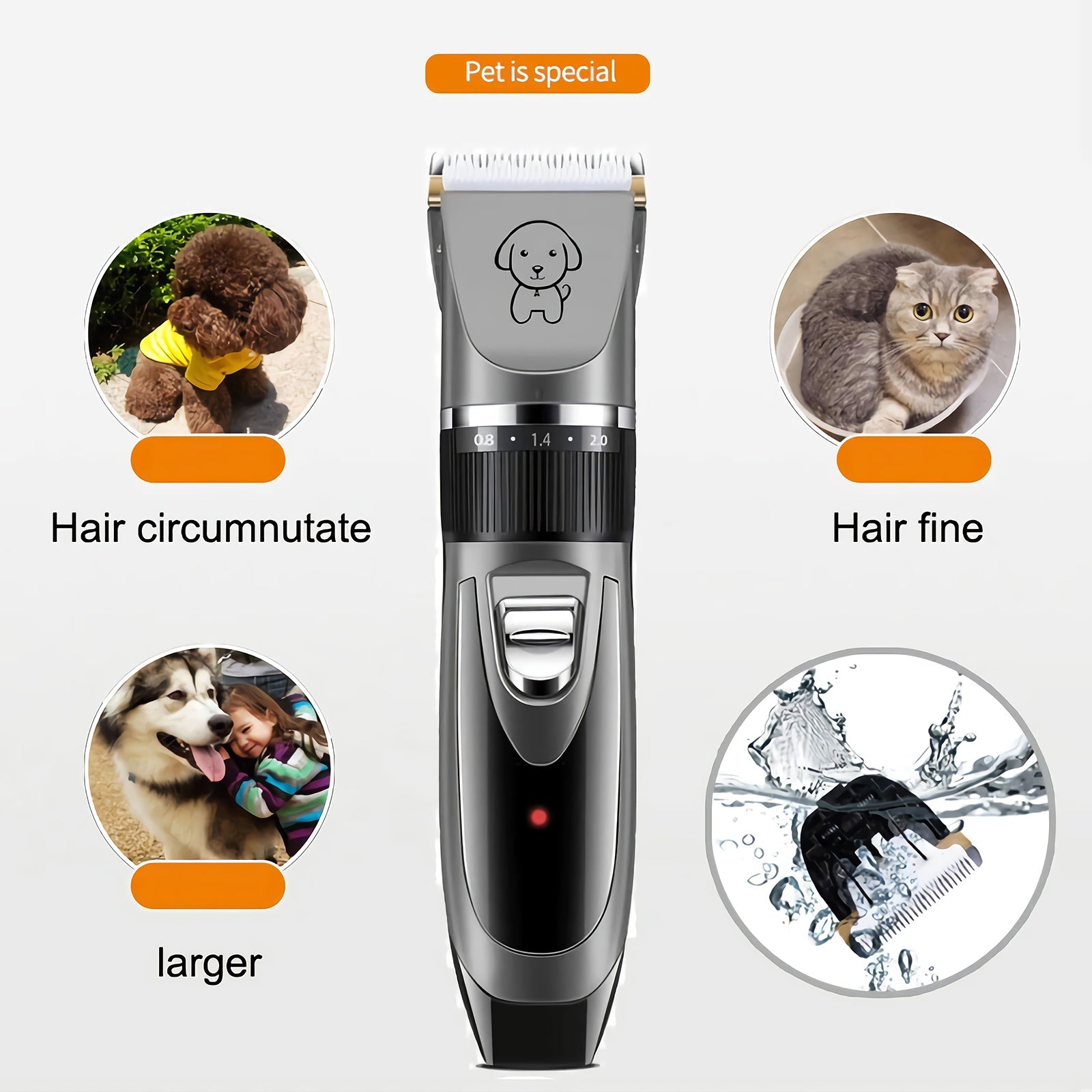 Electric Dog Cat Grooming Kit Pet Hair Shaver Trimmer Cordless Scissors Clipper
